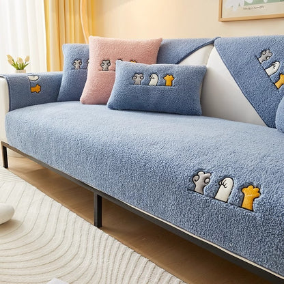 Copertura Per Divano Antiscivolo in Peluches - Motivo Zampa di Gatto